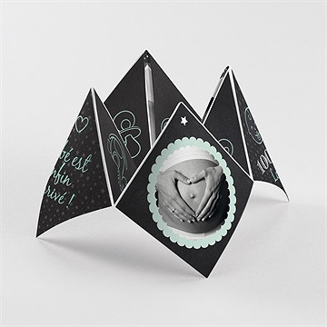 Faire-part naissance cocotte en ardoise