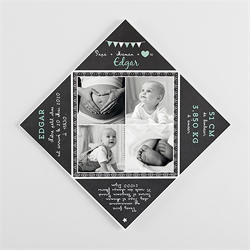 Faire-part naissance cocotte en ardoise - Côté droit