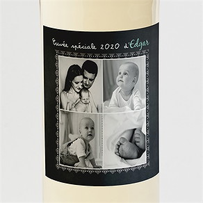 Etiquette de bouteille naissance cocotte en ardoise