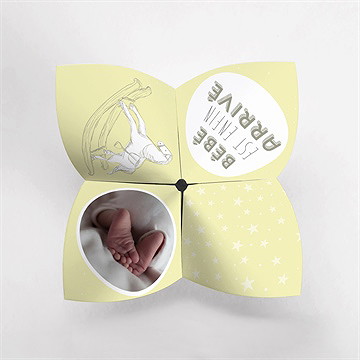 Faire-part naissance créatif et ludique photo - Vue pliée