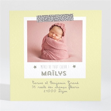 Remerciement naissance créatif et ludique photo