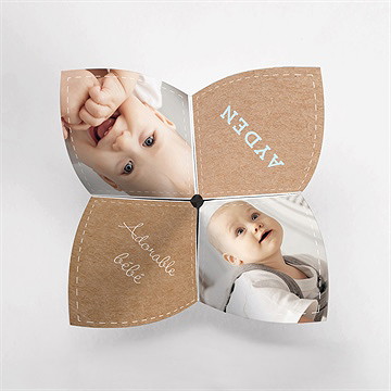 Faire-part naissance cocotte en folie ! - Côté gauche