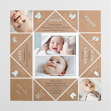 Faire-part naissance cocotte en folie ! - Intérieur de la cocotte pliée