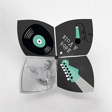 Faire-part naissance a la guitare - Vue de côté 1