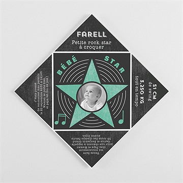 Faire-part naissance a la guitare - Vue de côté 2