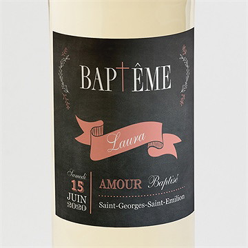 Etiquette de bouteille baptême fierté!