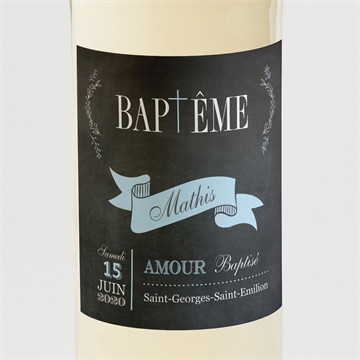 Etiquette de bouteille baptême maison en ardoise!