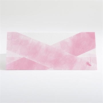 Marque-place baptême tendre aquarelle rose - Dos du marque-place