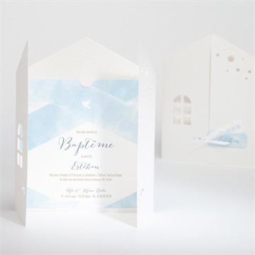 Faire-part de baptême douceurs d'aquarelle