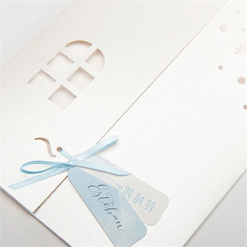 Faire-part de baptême douceurs d'aquarelle - Détail de la pochette