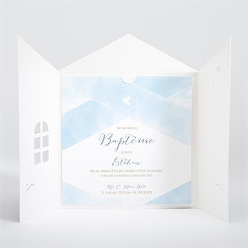 Faire-part de baptême douceurs d'aquarelle - Intérieur de la pochette