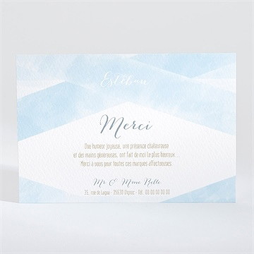 Remerciement baptême douceurs d'aquarelle - Dos du faire-part
