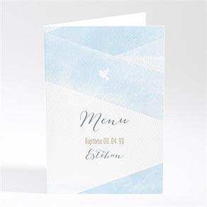 Menu baptême douceurs d'aquarelle
