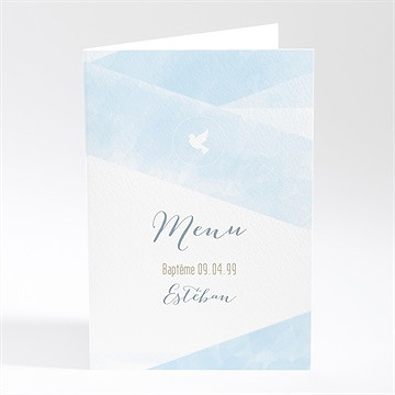 Menu baptême douceurs d'aquarelle