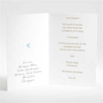 Menu baptême douceurs d'aquarelle - Menu ouvert