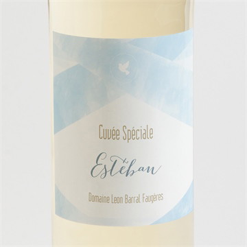 Etiquette de bouteille baptême douceurs d'aquarelle