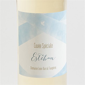 Etiquette de bouteille baptême douceurs d'aquarelle