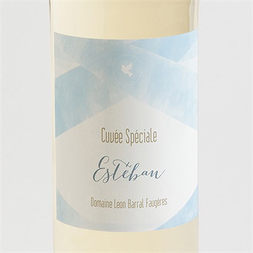 Etiquette de bouteille baptême douceurs d'aquarelle