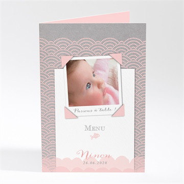 Menu baptême forme originale