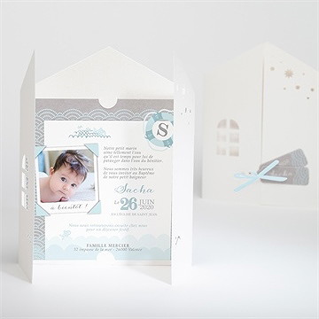 Faire-part de baptême baptême scandinave