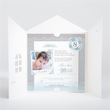 Faire-part de baptême baptême scandinave - Intérieur de la pochette