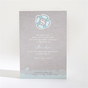 Remerciement baptême baptême scandinave - Dos du faire-part