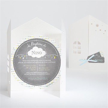 Faire-part de baptême pluie du ciel