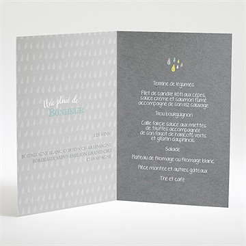 Menu baptême pluie du ciel - Menu ouvert