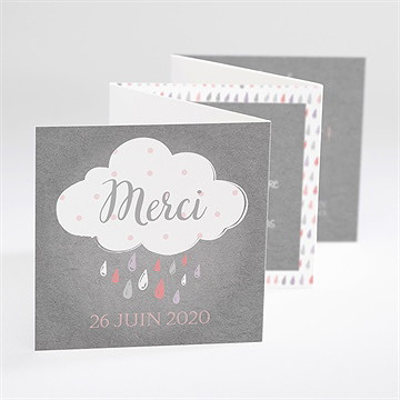 Remerciement baptême nuage classique