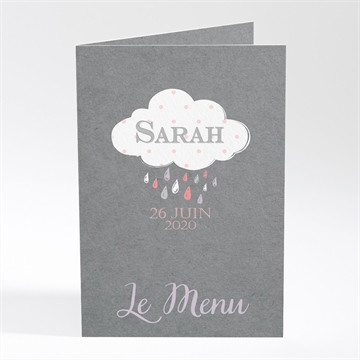 Menu baptême nuage classique