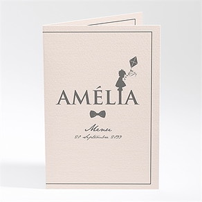 Menu baptême silhouette annonce fille