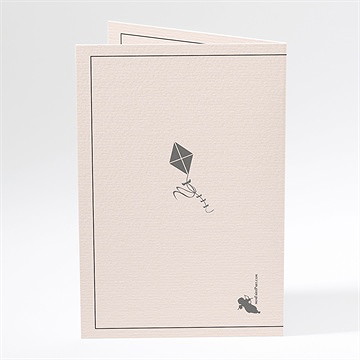 Menu baptême silhouette annonce fille - Dos du menu