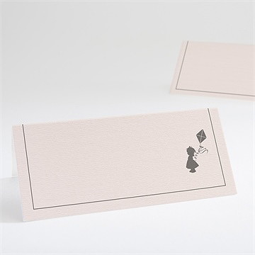 Marque-place baptême silhouette annonce fille