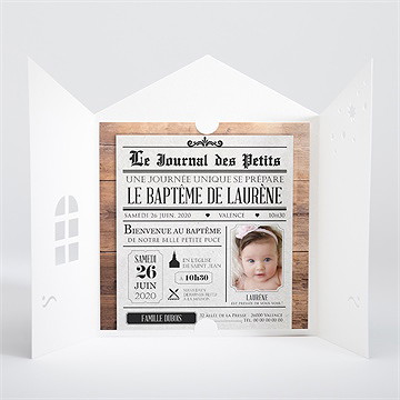 Faire-part de baptême maison du baptême ! - Intérieur de la pochette