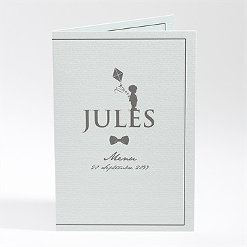 Menu baptême profil enfant vintage