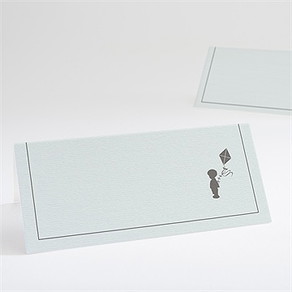 Marque-place baptême profil enfant vintage