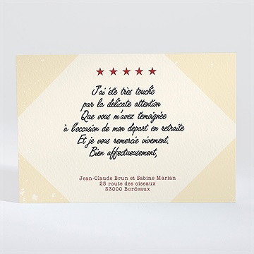 Remerciement départ à la retraite autour d'un barbecue - Dos du faire-part