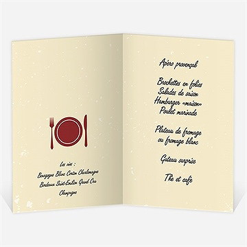 Menu départ à la retraite autour d'un barbecue - Menu ouvert