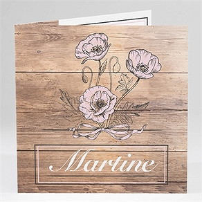 Carte invitation départ à la retraite gravure sur bois