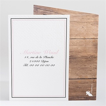 Carte invitation départ à la retraite gravure sur bois - Dos de l'invitation