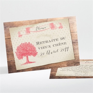 Carte invitation départ à la retraite un beau chêne