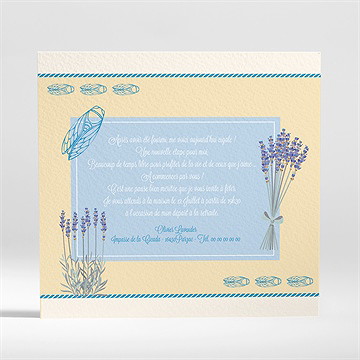 Carte invitation départ à la retraite cigales et lavande - Dos de la carte