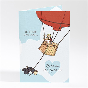 Faire-part mariage en montgolfière humour