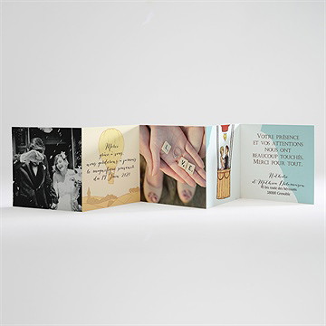 Remerciement mariage en montgolfière humour - Carte ouverte
