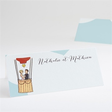 Marque-place mariage en montgolfière humour