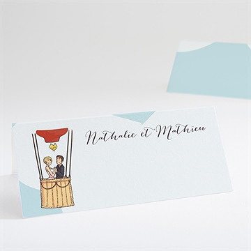 Marque-place mariage en montgolfière humour