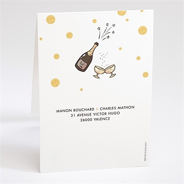 Faire-part mariage fêtons mes amis, fêtons! - Dos du faire-part