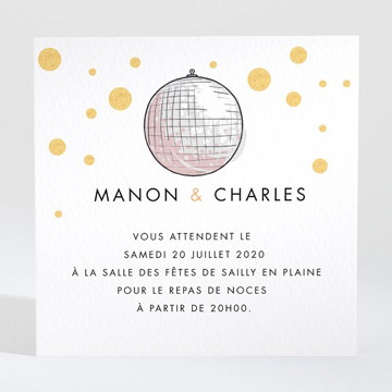 Carton d'invitation mariage fêtons mes amis, fêtons!