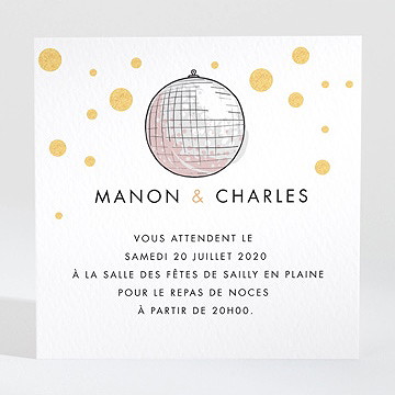 Carton d'invitation mariage fêtons mes amis, fêtons!