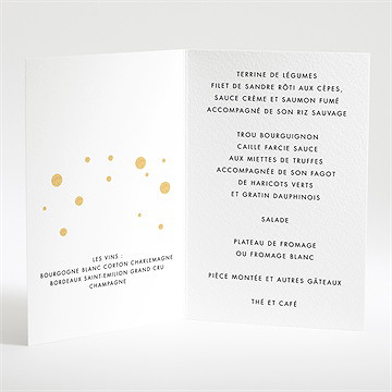 Menu mariage fêtons mes amis, fêtons! - Menu ouvert